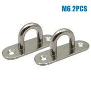 2 Pack Pad Eye Heavy Duty Stainless Steel Oblong Plate Staple Ring Hook Loop