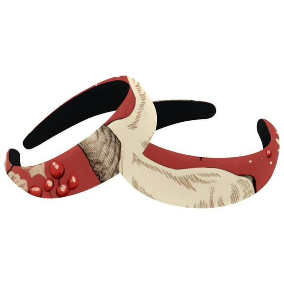 2 Pack Padded Headbands for Women Soft Thick Comfortable Headbands Cute Christmas Elk Headband Hair Accessories for Women Girls