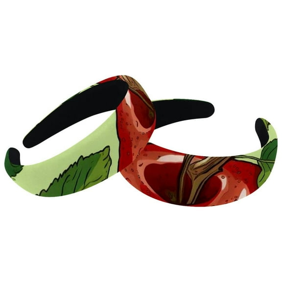 2 Pack Padded Headbands for Women Soft Thick Comfortable Headbands Cute Fruit Headband Hair Accessories for Women Girls