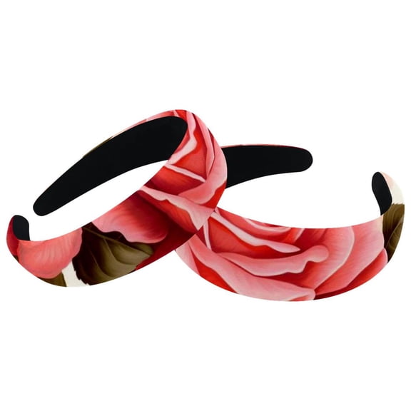 2 Pack Padded Headbands for Women Soft Thick Comfortable Headbands Cute Rose Headband Hair Accessories for Women Girls