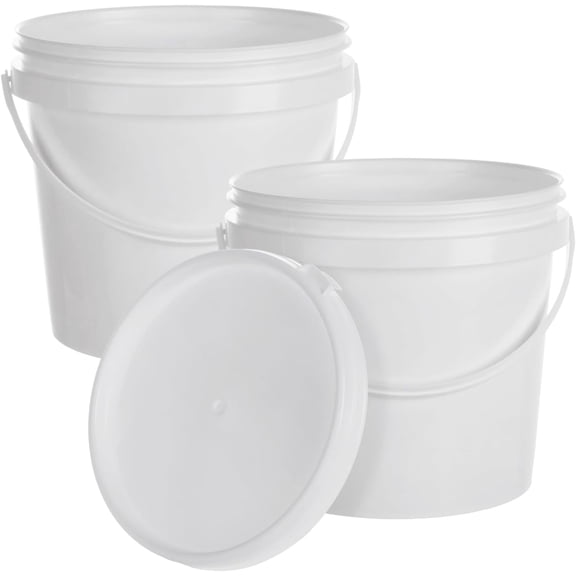 2 Pack Paint Bucket for Painting Plastic 2 Quart Paint Cans Touch Up Paint Containers with Lids & Handles 1/2 Gallon Paint Can Paint Storage Containers Empty Paint Cans Paint Pail for Leftover