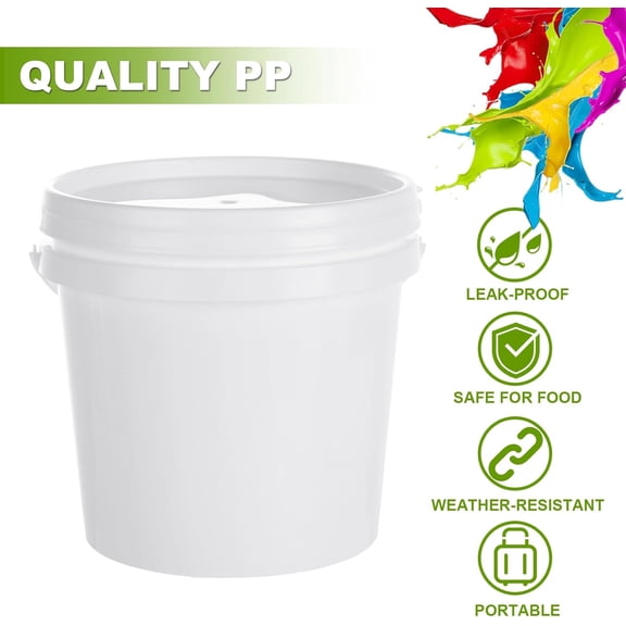 2 Pack Paint Bucket for Painting Plastic 2 Quart Paint Cans Touch Up Paint Containers with Lids & Handles 1/2 Gallon Paint Can Paint Storage Containers Empty Paint Cans Paint Pail for Leftover