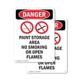 thumbnail image 1 of (2 Pack) Paint Storage Area OSHA Danger Sign 10 Inch X 14 Inch Plastic Sign, Weather Resistant, UV Protected for Workplace, Business, and Construction Site, Made in the USA, 1 of 8