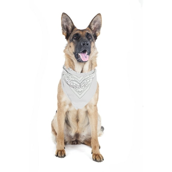 2 Pack Paisley Polyester Pets Dogs Bandana Triangle Shape - Oversized (White)