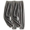 thumbnail image 1 of 2 Pack Pajama Pants for Men Fleece Elastic Waist Tapered Leg Pajamas Mens Casual Solid Color Thermal Warm Sherpa Loungewear Homewear Pant Trousers, 1 of 2