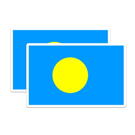 (2 Pack) Palau World Flag Magnets - Pride - 5 Inches On Longest Side - Premium Magnet - Choose from Over 200 Countries - for Cars, Refrigerators, Toolboxes, Lockers - Made in USA - MAG0946