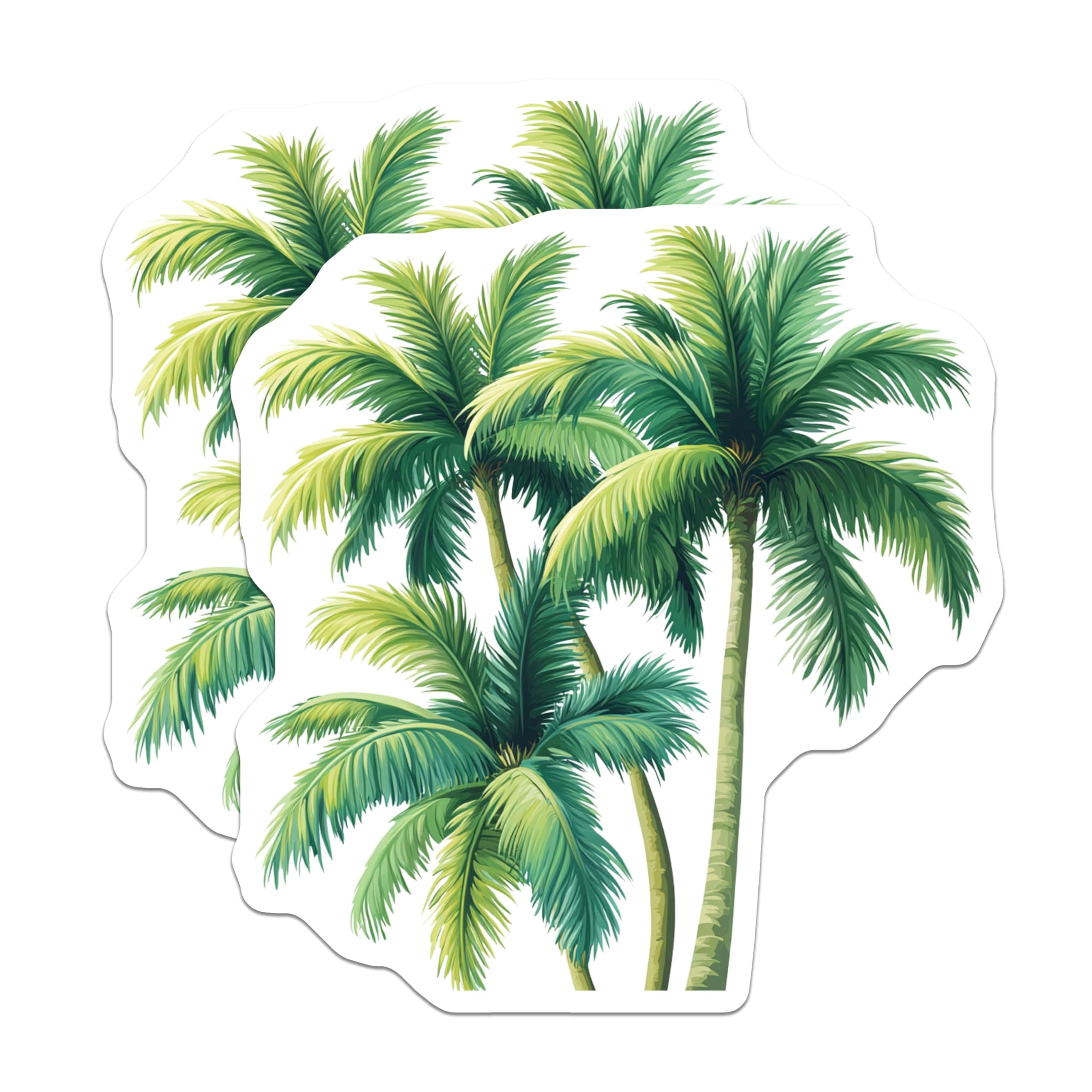 (2 Pack) Palm Tree Stickers - Tropical Summer Decor - Beach Vacation ...