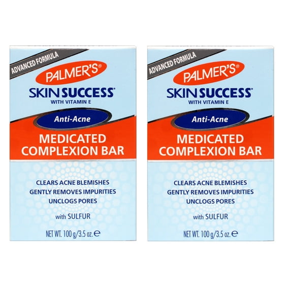 2 Pack - Palmer's Advanced Formula Skin Success Anti-Acne Medicated Complexion Bar with SULFUR, 3.5 OZ