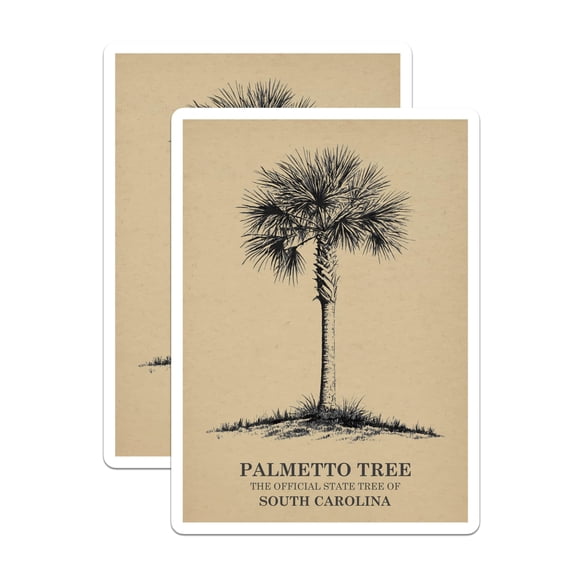 (2 Pack) Palmetto Tree Magnets - South Carolina - State Tree Decor - 5" On Longest Side - Premium Magnet - for Cars, Refrigerators, Toolboxes, Lockers - Made in USA - MAG17748