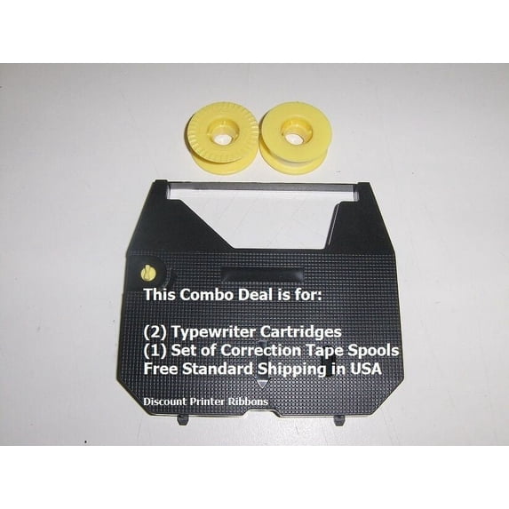 2 Pack Panasonic KXR540 Typewriter Ribbon Cartridge + Correction Tape Value Pack