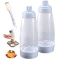 2 Pack Pancake Batter Dispenser Bottle,1000ml Large Squeeze Bottles,No ...