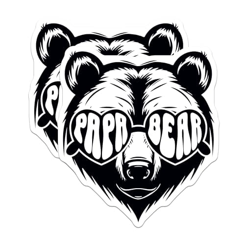 (2 Pack) Papa Bear Magnets - Funny Bear Magnets - Cool Dad Magnets - 5" On Longest Side - for Cars, Refrigerators, Toolboxes, Lockers - Made in USA MAG3602