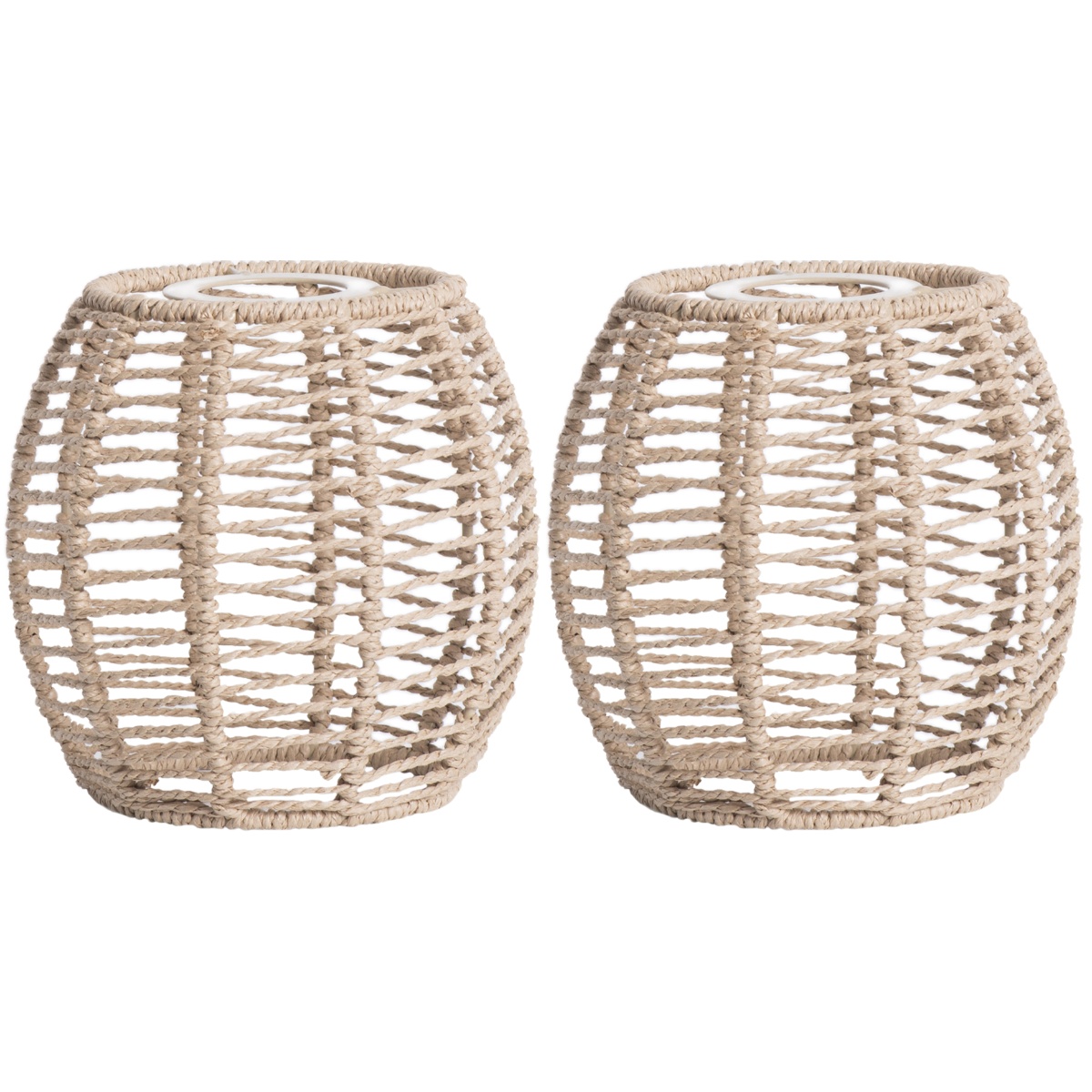 LIFKOME Woven Lamp Shade Frame - Metal DIY Lampshade Kit, Vintage Style, 9.82x9.82x5.70 Inches