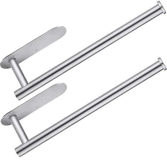 Paper Towel Holder 2 pack Stainless Steel Silver Self Adhesive Under Cabinet Kitchen Bathroom RV