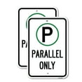 thumbnail image 1 of (2 Pack) Parallel Parking Only Sign with Graphic | 18" X 24" Heavy-Gauge Aluminum Sign | Rust Free Aluminum, Weather Resistant, Waterproof, Fade Resistant, 2 Pre-drilled Holes, 1 of 4