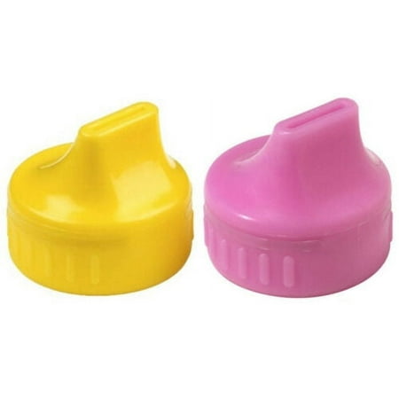 2 Pack Parent Units Travel Light Sippin' Spouts Turn Bottle into Sippy Cup (Yellow/Pink)