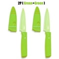 thumbnail image 1 of 2 Pack Paring Knife with Safety Sheath, Fruit Knife with 4 inch Stainless Steel Blade, Nonstick Silicone Coated Knife for Kitchen, Fruits, and Vegetables (Green & Green), 1 of 6