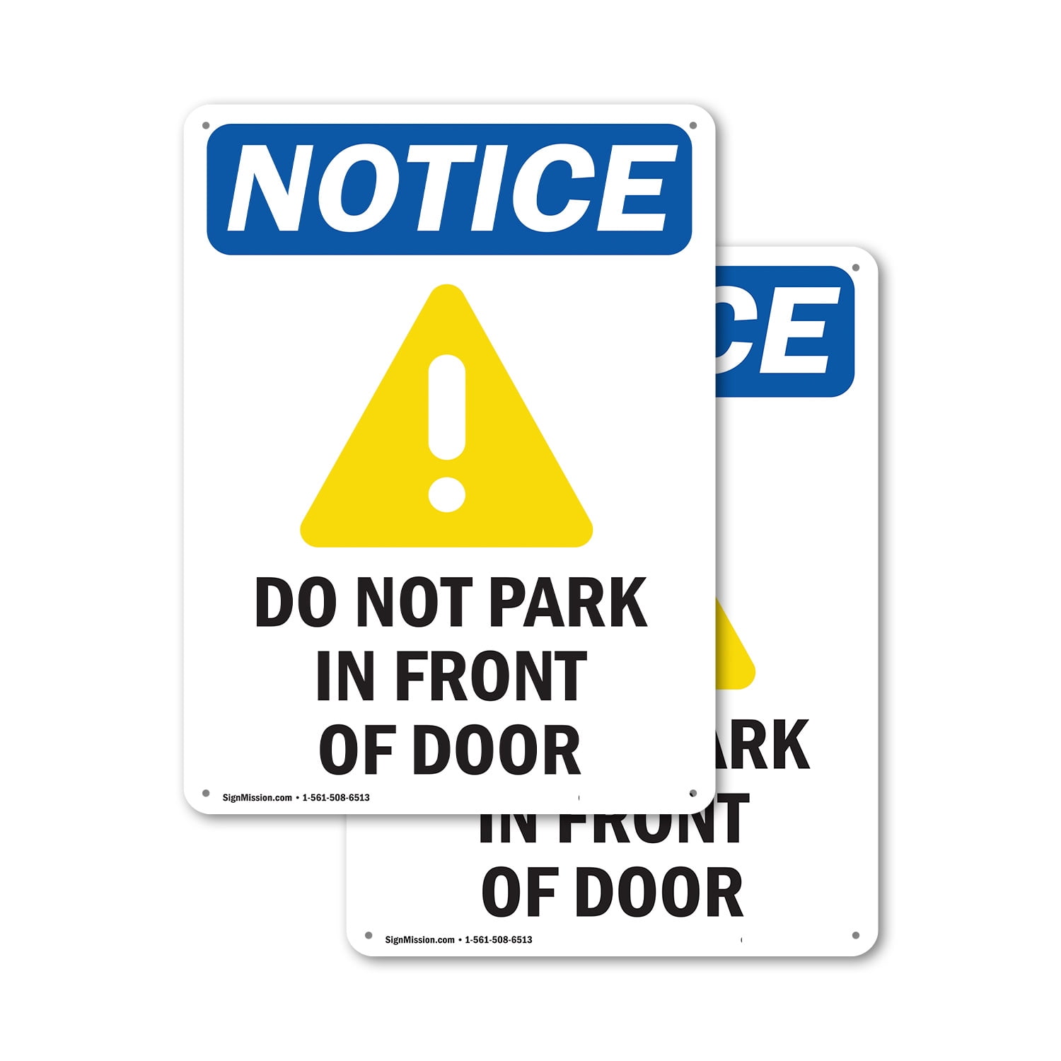 (2 Pack) Do Not Park In Front Of Door OSHA Notice Sign 12 Inch X 18 ...