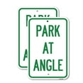 thumbnail image 1 of (2 Pack) Park at Angle | 18" X 24" Heavy-Gauge Aluminum Sign | Rust Free Aluminum, Weather Resistant, Waterproof, Fade Resistant, 2 Pre-drilled Holes, 1 of 4