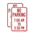 thumbnail image 1 of (2 Pack) No Parking 7-00 Am to 3-30 Pm | 18" X 24" Heavy-Gauge Aluminum Sign | Rust Free Aluminum, Weather Resistant, Waterproof, Fade Resistant, 2 Pre-drilled Holes, 1 of 4
