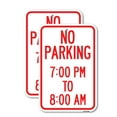 thumbnail image 1 of (2 Pack) No Parking 7-00 Pm to 8-00 Am | 18" X 24" Heavy-Gauge Aluminum Sign | Rust Free Aluminum, Weather Resistant, Waterproof, Fade Resistant, 2 Pre-drilled Holes, 1 of 4