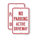 thumbnail image 1 of (2 Pack) No Parking Active Driveway | 18" X 24" Heavy-Gauge Aluminum Sign | Rust Free Aluminum, Weather Resistant, Waterproof, Fade Resistant, 2 Pre-drilled Holes, 1 of 4