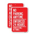 thumbnail image 1 of (2 Pack) No Parking Anytime - Enforced 24 Hours Vehicles Will Be Towed | 12" X 18" Heavy-Gauge Aluminum Sign | Rust Free Aluminum, Weather Resistant, Waterproof, Fade Resistant, 2, 1 of 4
