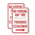thumbnail image 1 of (2 Pack) No Parking Anytime Prohibido Estacionar (With Right Arrow) | 18" X 24" Heavy-Gauge Aluminum Sign | Rust Free Aluminum, Weather Resistant, Waterproof, Fade Resistant, 2, 1 of 4