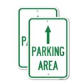 thumbnail image 1 of (2 Pack) Parking Area with Ahead Arrow | 12" X 18" Heavy-Gauge Aluminum Sign | Rust Free Aluminum, Weather Resistant, Waterproof, Fade Resistant, 2 Pre-drilled Holes, 1 of 4