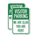 thumbnail image 1 of (2 Pack) Parking Area Sign Visitor Parking - We Are Glad You Are Here! | 18" X 24" Heavy-Gauge Aluminum Sign | Rust Free Aluminum, Weather Resistant, Waterproof, Fade Resistant, 2, 1 of 4
