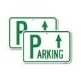 thumbnail image 1 of (2 Pack) Parking with Arrow Pointing Up | 12" X 18" Heavy-Gauge Aluminum Sign | Rust Free Aluminum, Weather Resistant, Waterproof, Fade Resistant, 2 Pre-drilled Holes, 1 of 4