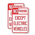 thumbnail image 1 of (2 Pack) No Parking Except Electric Vehicles | 18" X 24" Heavy-Gauge Aluminum Sign | Rust Free Aluminum, Weather Resistant, Waterproof, Fade Resistant, 2 Pre-drilled Holes, 1 of 4