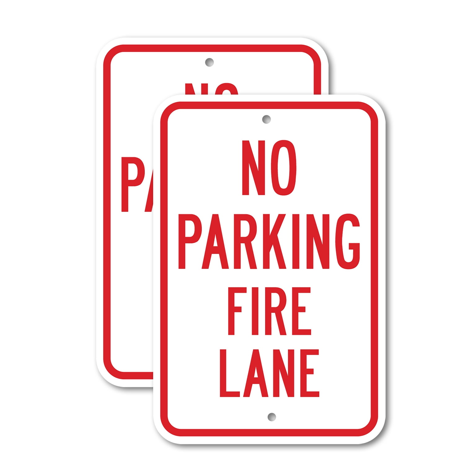 (2 Pack) No Parking Fire Lane | 18" X 24" Heavy-Gauge Aluminum Sign ...