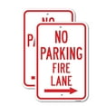 thumbnail image 1 of (2 Pack) No Parking Fire Lane With Right Arrow | 18" X 24" Heavy-Gauge Aluminum Sign | Rust Free Aluminum, Weather Resistant, Waterproof, Fade Resistant, 2 Pre-drilled Holes, 1 of 4