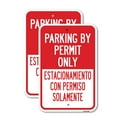 thumbnail image 1 of (2 Pack) Parking By Permit Only Estacionamiento Con Permiso | 12" X 18" Heavy-Gauge Aluminum Sign | Rust Free Aluminum, Weather Resistant, Waterproof, Fade Resistant, 2 Pre-drilled, 1 of 4