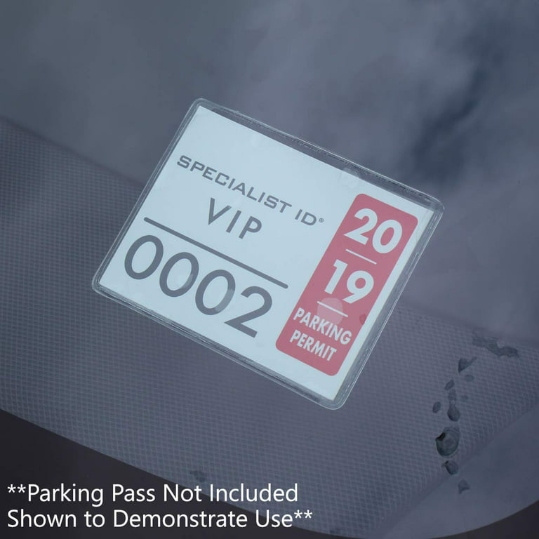 Universal Self Adhesive Square, Car Parking Permit Holder Pocket