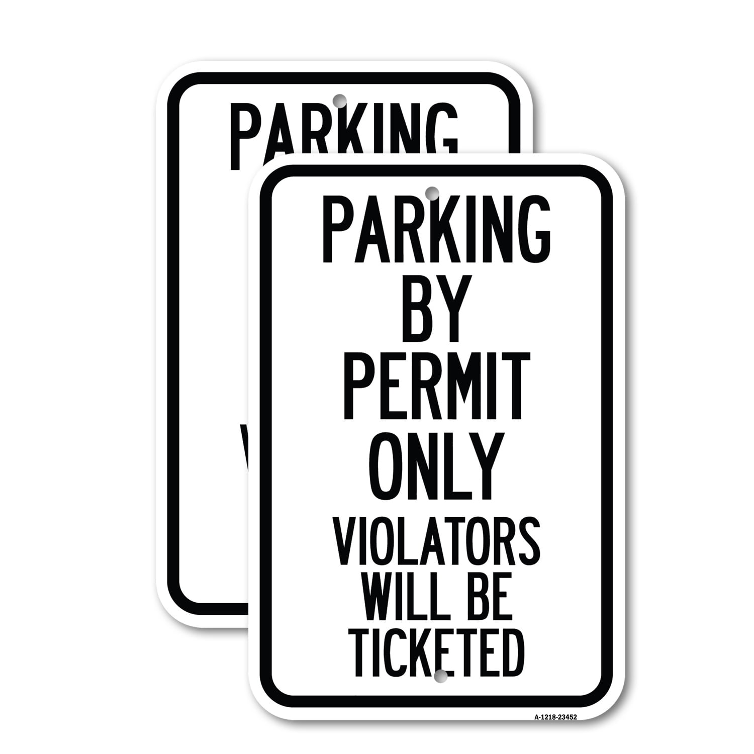 (2 Pack) Parking by Permit Only Violators Will Be Ticketed | 12" X 18 ...
