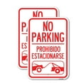 thumbnail image 1 of (2 Pack) No Parking - Prohibido Estacionarse (With Car Tow Graphic | 12" X 18" Heavy-Gauge Aluminum Sign | Rust Free Aluminum, Weather Resistant, Waterproof, Fade Resistant, 2, 1 of 4