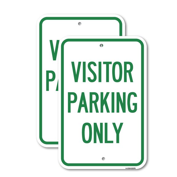 (2 Pack) Parking Reserved Sign Visitor Parking Only | 18" X 24" Heavy-Gauge Aluminum Sign | Rust Free Aluminum, Weather Resistant, Waterproof, Fade Resistant, 2 Pre-drilled Holes