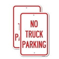 thumbnail image 1 of (2 Pack) No Parking Sign No Truck Parking | 12" X 18" Heavy-Gauge Aluminum Sign | Rust Free Aluminum, Weather Resistant, Waterproof, Fade Resistant, 2 Pre-drilled Holes, 1 of 4