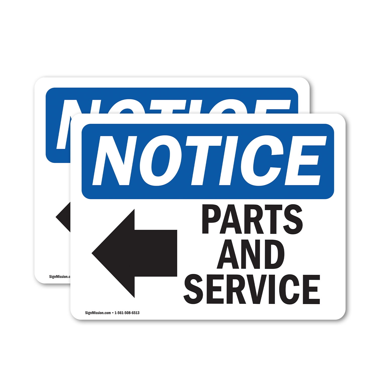 (2 Pack) Parts And Service [Left Arrow] Sign - Walmart.com