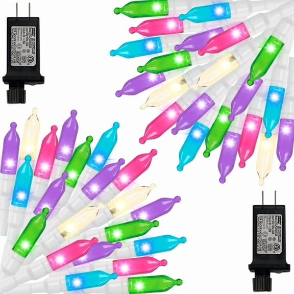 2 Pack Pastel Easter Lights String, Multicolor Christmas Mini Light, 32.5FT 100 LED with 16 Light Modes, Fairy Lights Plug in for Outdoor Xmas Trees Garland Wreath Holiday Decorations