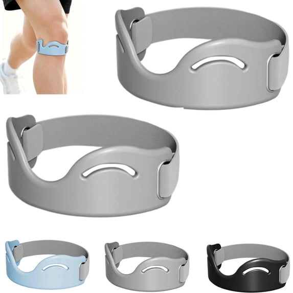 2-Pack Patellar Tendon Support Strap, Adjustable Knee Pain Relief Brace for Runners Knee, Jumper's Knee, Hiking, Basketball, Soccer & Gym, Comfortable Non-Slip Knee Straps for Men Women (Gray-2pcs)