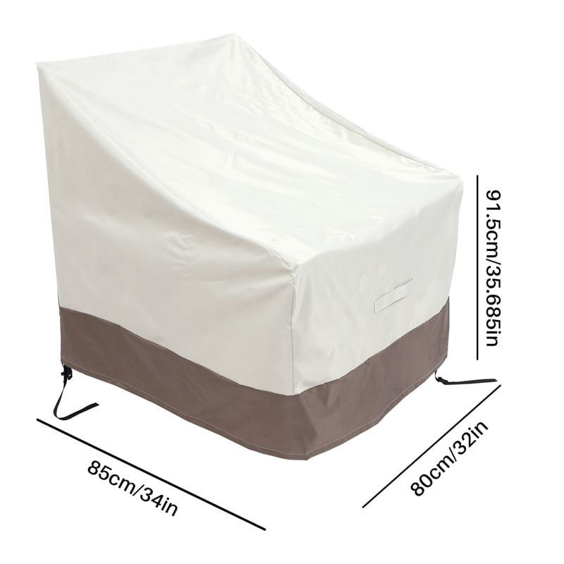 2 Pack Patio Adirondack Chair Cover 31X33X36 Inch Heavy Duty Outdoor Patio Chair Cover 420D, Waterproof Outdoor Lawn Patio Furniture Covers, Beige