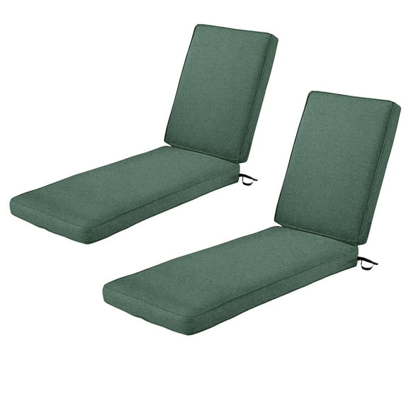 2-Pack Patio Chaise Lounge Cushion Water-Resistant Heavy Duty 3" Thickness high-density foam with Washable Cover