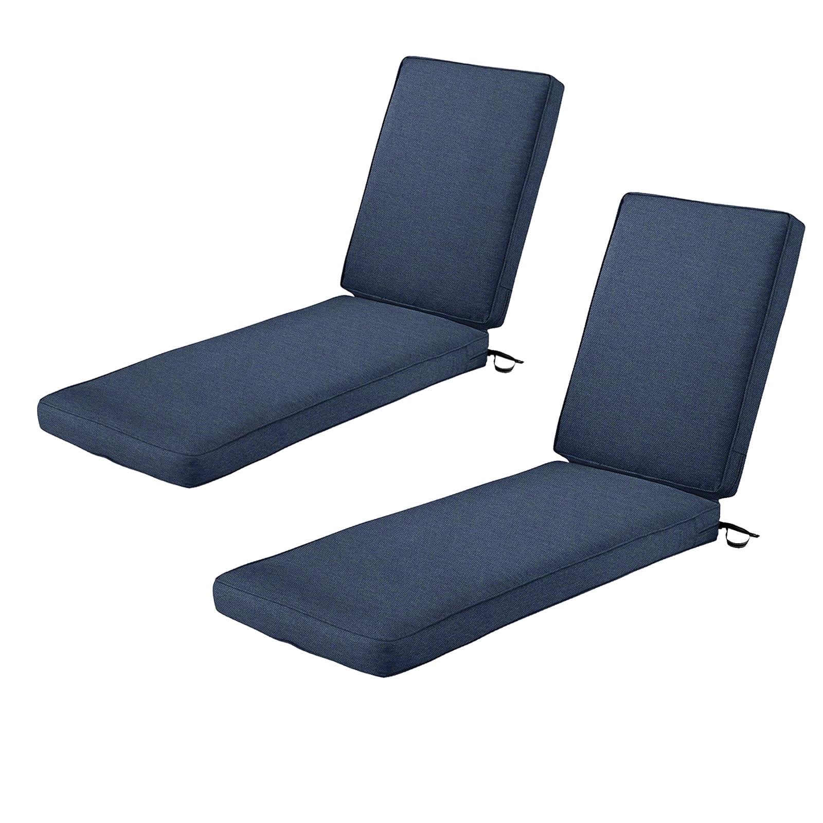 2-Pack Patio Chaise Lounge Cushion Water-Resistant Heavy Duty 3" Thickness high-density foam with Washable Cover