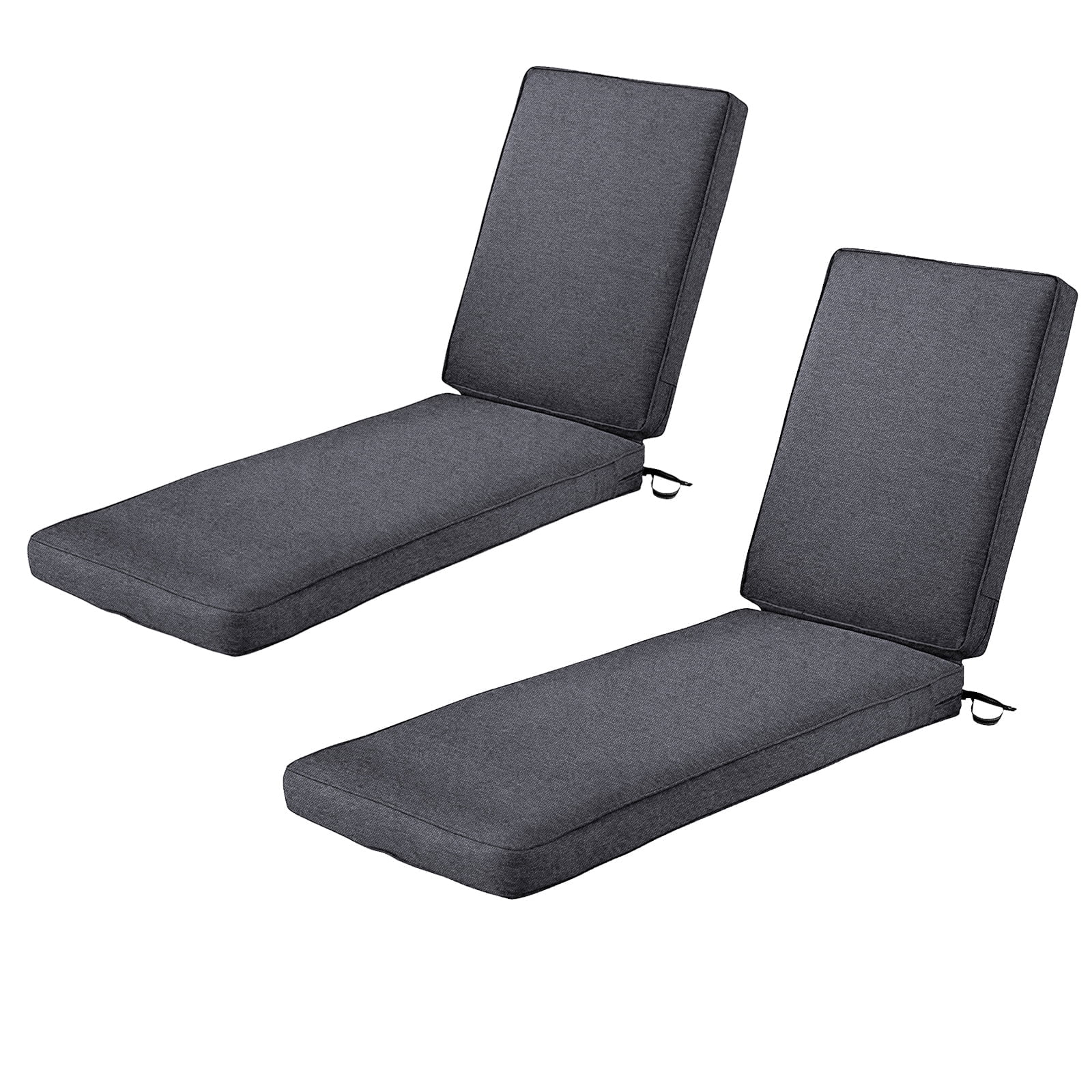 2-Pack Patio Chaise Lounge Cushion Water-Resistant Heavy Duty Lounge Cushion 3" Thickness high-density foam with Washable Cover