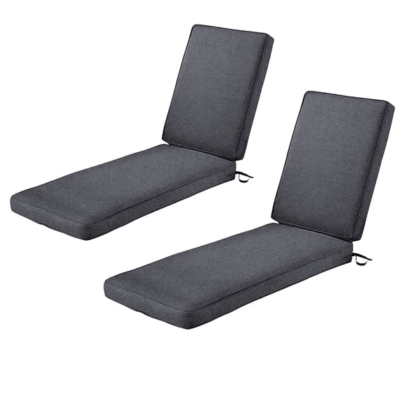 2-Pack Patio Chaise Lounge Cushion Water-Resistant Heavy Duty Lounge Cushion 3" Thickness high-density foam with Washable Cover