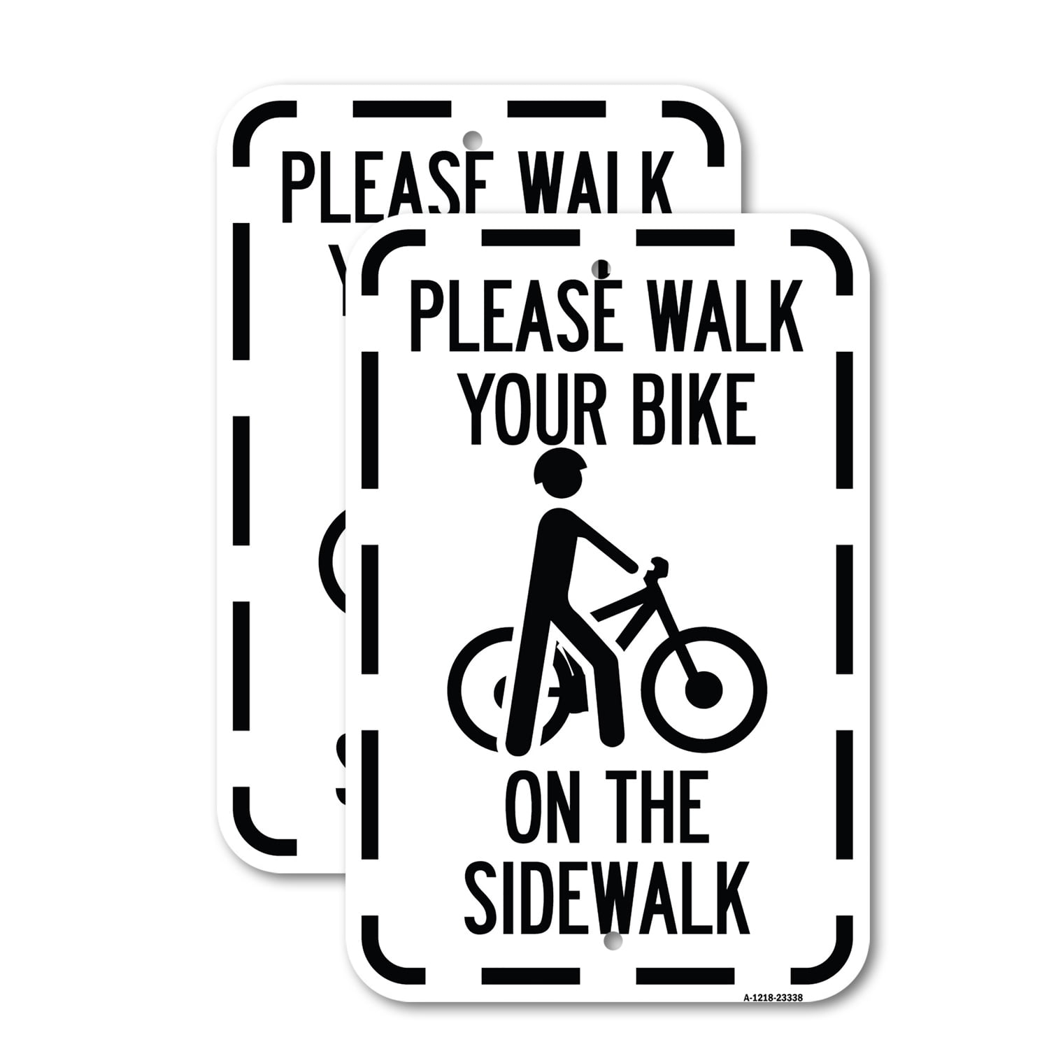 (2 Pack) Pavement Stencil Please Walk Your Bike on the Sidewalk | 12" X 18" Heavy-Gauge Aluminum ...