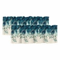 thumbnail image 1 of 2 Pack Peacock Feather Valance for Window Teal Blue Green Leaf Abstract Kitchen Valance Rod Pocket Short Curtain Topper Decorative Window Treatment for Living Room Bedroom 42"x18", 1 of 8